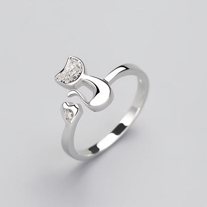 Felina | Women's open ring with cute cat detail | Gold