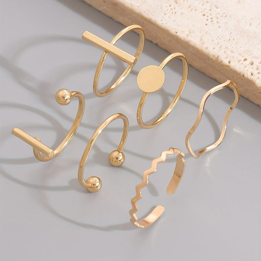 Maravelle | Women's Minimalist Stacking Ring Set | Gold Yellow