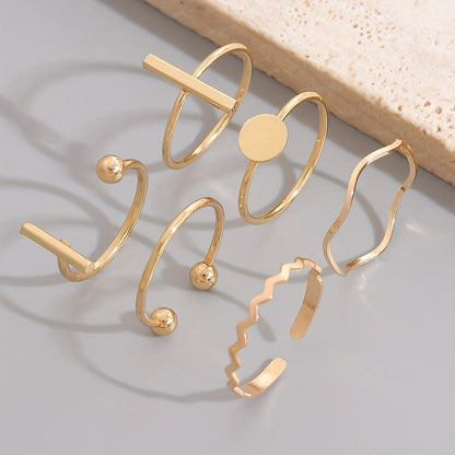 Maravelle | Women's Minimalist Stacking Ring Set | Gold Yellow