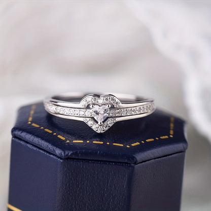 Celinna | Ladies elegant heart-shaped zirconia ring | Silver