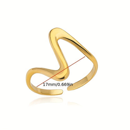 Kavion | Unisex trendy wave ring in Kpop style | Gold