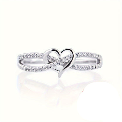 Amelien | Ladies Heart Shaped Infinity Ring | Silver