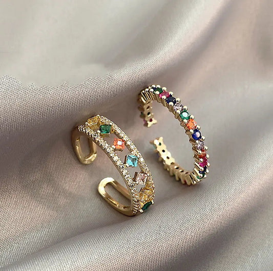 Elegant Multicolor Zirconia Rings